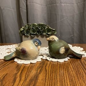 Glazed Ceramic Pottery Bird Figurines